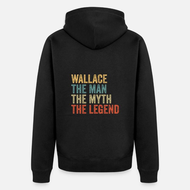 Wallace, l’homme, le mythe - Veste à capuche bio Premium Unisexe - noir