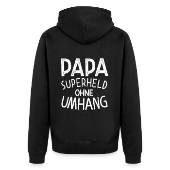 Superhero Dad Funny Dad Perfect Style - Unisex Premium Organic Zip Hoodie - black - Back - Nico (187cm)