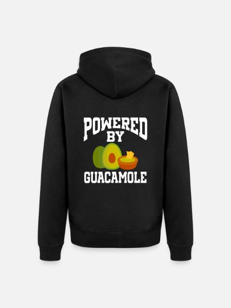 Powered By Guacamole - Unisex Premium Organic Zip Hoodie - black