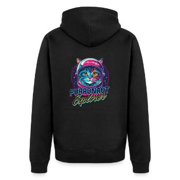Chat Astronaute Purronaute Explorer - Veste à capuche bio Premium Unisexe - noir - Dos - Nico (187cm)