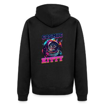 Chat astronaute Cosmic Kitty - Veste à capuche bio Premium Unisexe - noir - Dos - Nico (187cm)