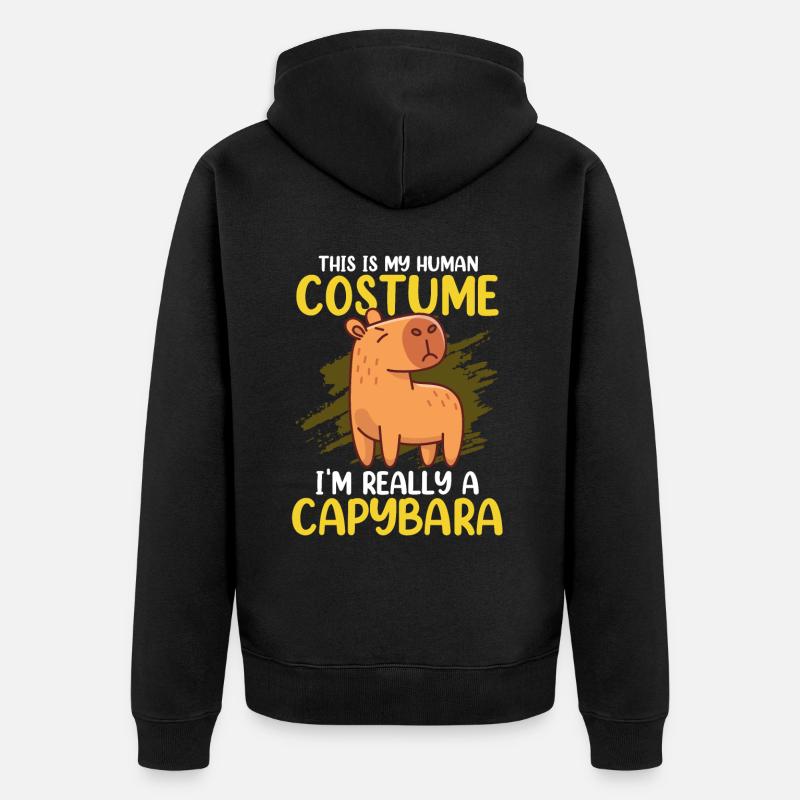 Capybara Capy - Veste à capuche bio Premium Unisexe - noir