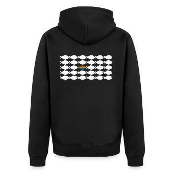 LGBT Fish Lesbian Rainbow Flag - Unisex Premium Organic Zip Hoodie - black - Back - Nico (187cm)