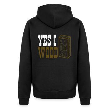 Bois Atelier de bois de chauffage Travail du bois - Veste à capuche bio Premium Unisexe - noir - Dos - Nico (187cm)