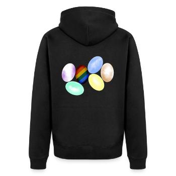 LGBT Chicken Eggs Lesbian Rainbow Flag - Unisex Premium Organic Zip Hoodie - black - Back - Nico (187cm)