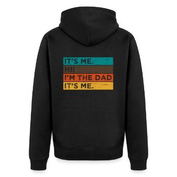 Funny Dad Perfektes Vater Vatertagsgeschenk - Unisex Premium Bio Zip Hoodie - Schwarz - Hinten - Nico (187cm)