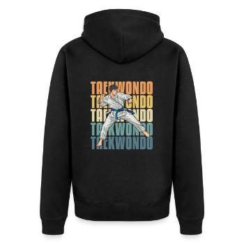 Taekwondo - Veste à capuche bio Premium Unisexe - noir - Dos - Nico (187cm)