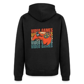 Jeux de joueurs - Veste à capuche bio Premium Unisexe - noir - Dos - Nico (187cm)