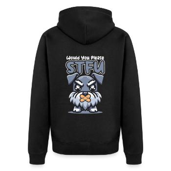 Schnauzer Dog Stfu Would You Please Shut Up - Unisex Premium Organic Zip Hoodie - black - Back - Nico (187cm)