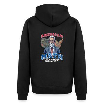 4. Juli Mathelehrer Amerikanischer Mathelehrer - Unisex Premium Bio Zip Hoodie - Schwarz - Hinten - Nico (187cm)