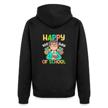 100 jours d’enseignant heureux 100 jours d’école - Veste à capuche bio Premium Unisexe - noir - Dos - Nico (187cm)