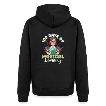 100 Days Of School Teacher 100 Days Magical Learni - Unisex Premium Organic Zip Hoodie - black - Back - Nico (187cm)