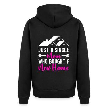 Homeowners Housewarming Party - Unisex Premium Organic Zip Hoodie - black - Back - Nico (187cm)