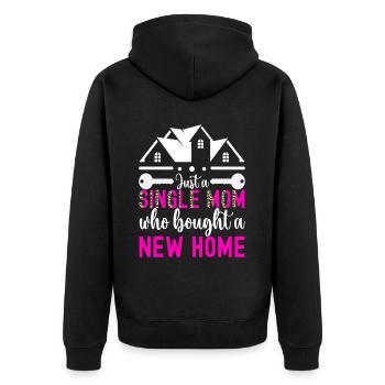 Hausbesitzer Einweihungsparty - Unisex Premium Bio Zip Hoodie - Schwarz - Hinten - Nico (187cm)