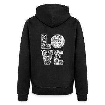 Baseball Softball Mama Love Baseball - Veste à capuche bio Premium Unisexe - noir - Dos - Nico (187cm)
