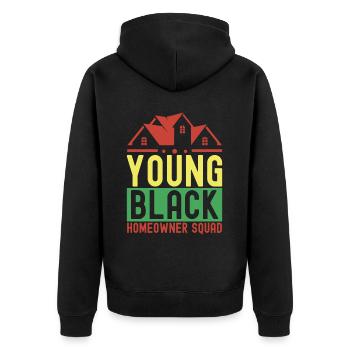 Homeowners Housewarming Party - Unisex Premium Organic Zip Hoodie - black - Back - Nico (187cm)