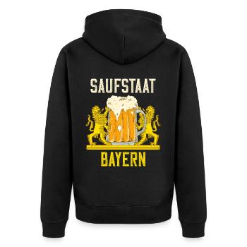 Drinking state of Bavaria for enthusiastic beer drinkers - Unisex Premium Organic Zip Hoodie - black - Back - Nico (187cm)