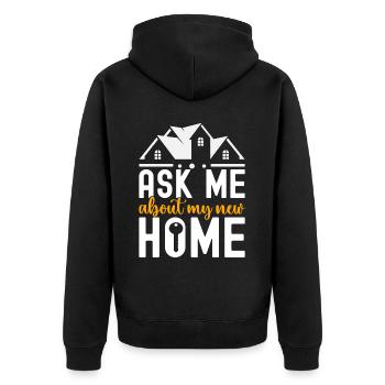 Homeowners Housewarming Party - Unisex Premium Organic Zip Hoodie - black - Back - Nico (187cm)
