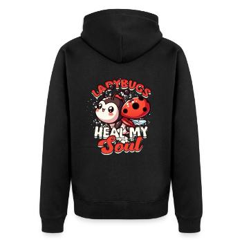 Entomologie des coccinelles Les coccinelles guérissent mon âme - Veste à capuche bio Premium Unisexe - noir - Dos - Nico (187cm)