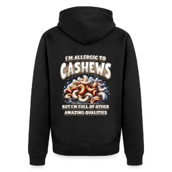 Allergie aux noix de cajou - Veste à capuche bio Premium Unisexe - noir - Dos - Nico (187cm)