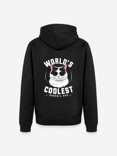 Katze Ragdoll Geschenk - Unisex Premium Bio Zip Hoodie - Schwarz
