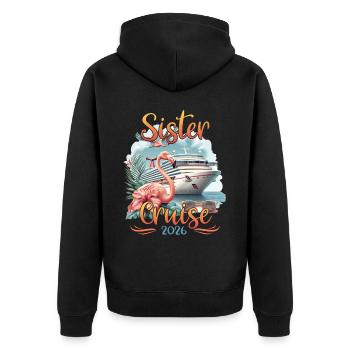Sister Cruise 2026 - Unisex Premium Organic Zip Hoodie - black - Back - Nico (187cm)