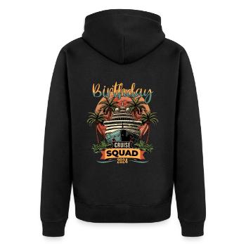 Escouade de croisière d’anniversaire 2024 - Veste à capuche bio Premium Unisexe - noir - Dos - Nico (187cm)