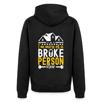 Hausbesitzer Einweihungsparty - Unisex Premium Bio Zip Hoodie - Schwarz - Hinten - Nico (187cm)