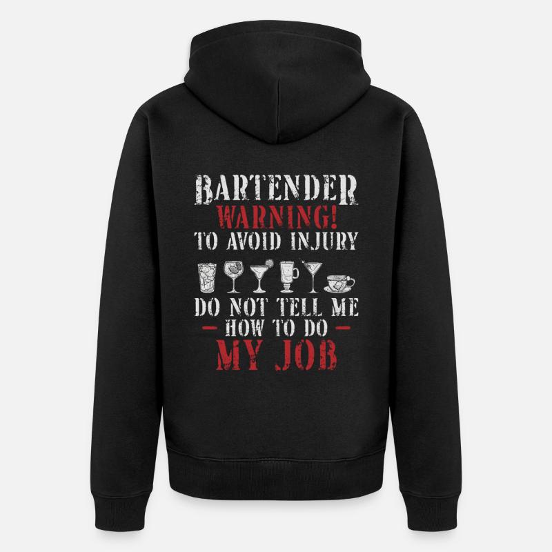Bartender Mixologist Bartender - Unisex Premium Bio Zip Hoodie - Schwarz