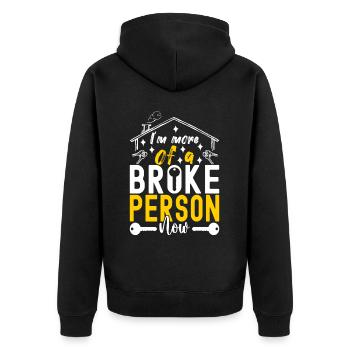 Pendaison de crémaillère des propriétaires - Veste à capuche bio Premium Unisexe - noir - Dos - Nico (187cm)