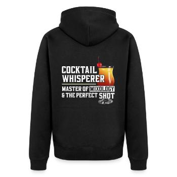 Bartender Mixologist Cocktail - Unisex Premium Bio Zip Hoodie - Schwarz - Hinten - Nico (187cm)