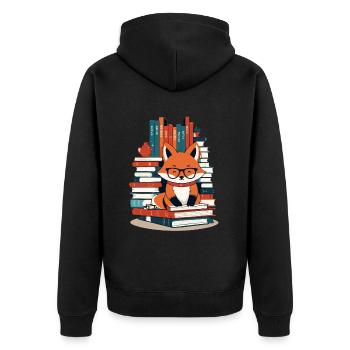 Cute Book Lover Funny Books Design - Unisex Premium Organic Zip Hoodie - black - Back - Nico (187cm)