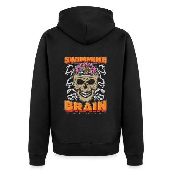 Flotteur de natation Crâne de natation Cerveau - Veste à capuche bio Premium Unisexe - noir - Dos - Nico (187cm)
