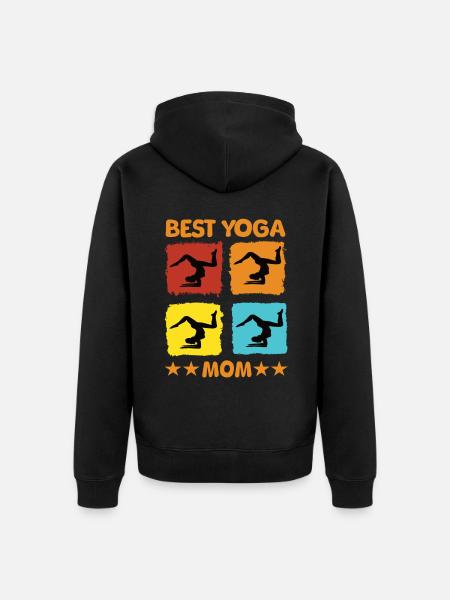 Best Yoga Mom - Unisex Premium Organic Zip Hoodie - black