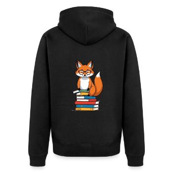 Cute Book Lover Funny Books Design - Unisex Premium Organic Zip Hoodie - black - Back - Nico (187cm)