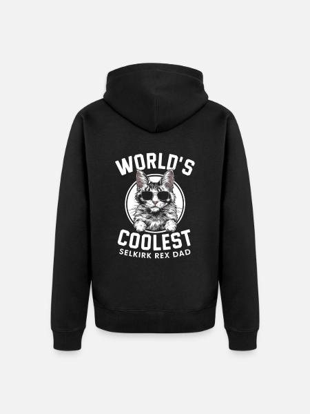 Katze Selkirk Rex Geschenk - Unisex Premium Bio Zip Hoodie - Schwarz