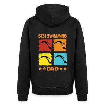 Meilleur père nageur - Veste à capuche bio Premium Unisexe - noir - Dos - Nico (187cm)