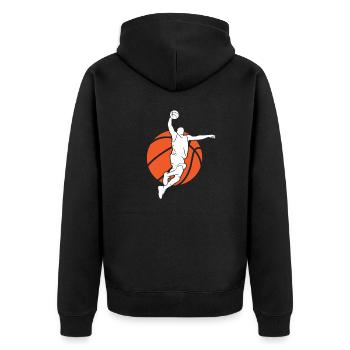 Basketball Players Basketball Players Basketball - Unisex Premium Organic Zip Hoodie - black - Back - Nico (187cm)