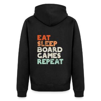 Brettspiel - Unisex Premium Bio Zip Hoodie - Schwarz - Hinten - Nico (187cm)
