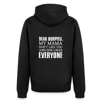 Burpees Fitness Cadeau de musculation Burpee - Veste à capuche bio Premium Unisexe - noir - Dos - Nico (187cm)