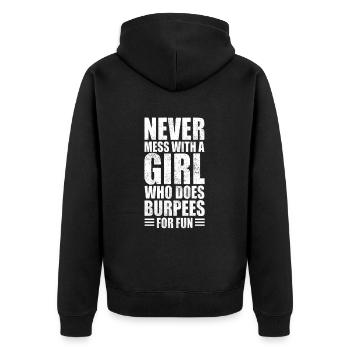 Burpees Fitness Cadeau de musculation Burpee - Veste à capuche bio Premium Unisexe - noir - Dos - Nico (187cm)