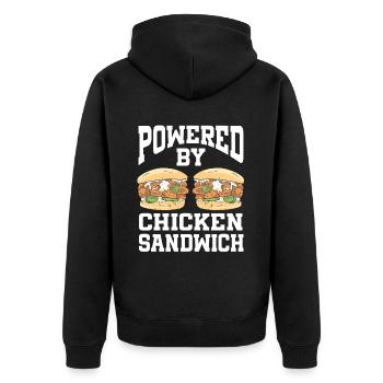 Sandwich au poulet - Veste à capuche bio Premium Unisexe - noir - Dos - Nico (187cm)