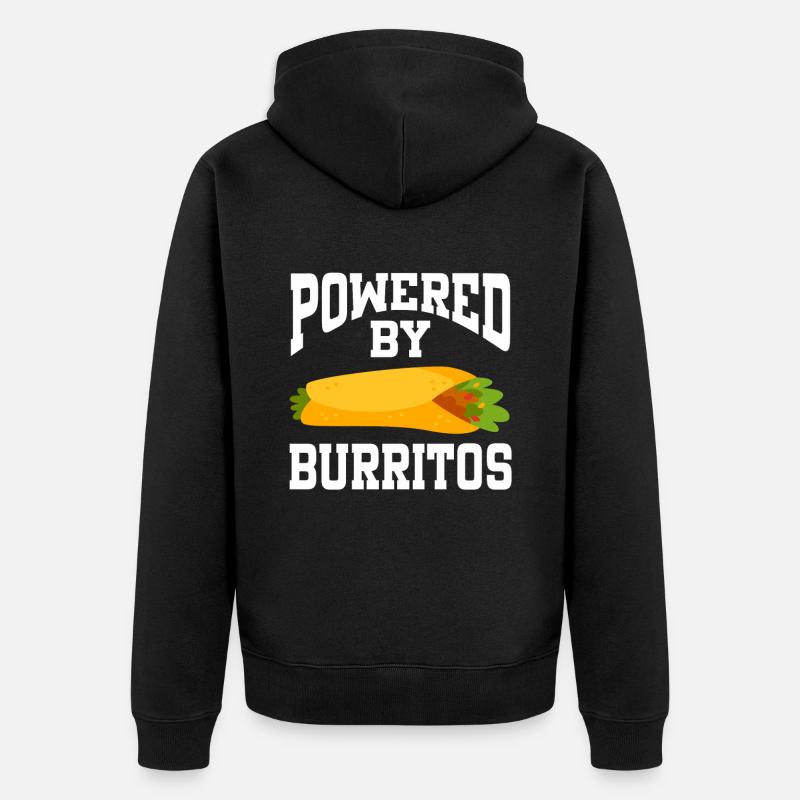 Powered By Burritos - Unisex Premium Bio Zip Hoodie - Schwarz