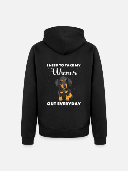 Dackel Wiener - Unisex Premium Bio Zip Hoodie - Schwarz
