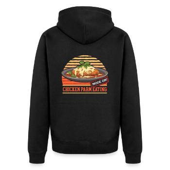 Chicken Parmesan Chicken Parm Geschenk - Unisex Premium Bio Zip Hoodie - Schwarz - Hinten - Nico (187cm)