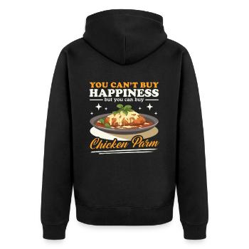 Chicken Parmesan | Chicken Parm Geschenke - Unisex Premium Bio Zip Hoodie - Schwarz - Hinten - Nico (187cm)