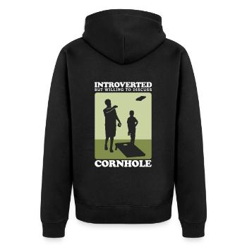 Cornhole Player Blind Hole Sac de haricots cadeau - Veste à capuche bio Premium Unisexe - noir - Dos - Nico (187cm)
