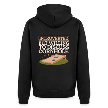 Cornhole Player Bean Bag Blind Hole Cadeau - Veste à capuche bio Premium Unisexe - noir - Dos - Nico (187cm)