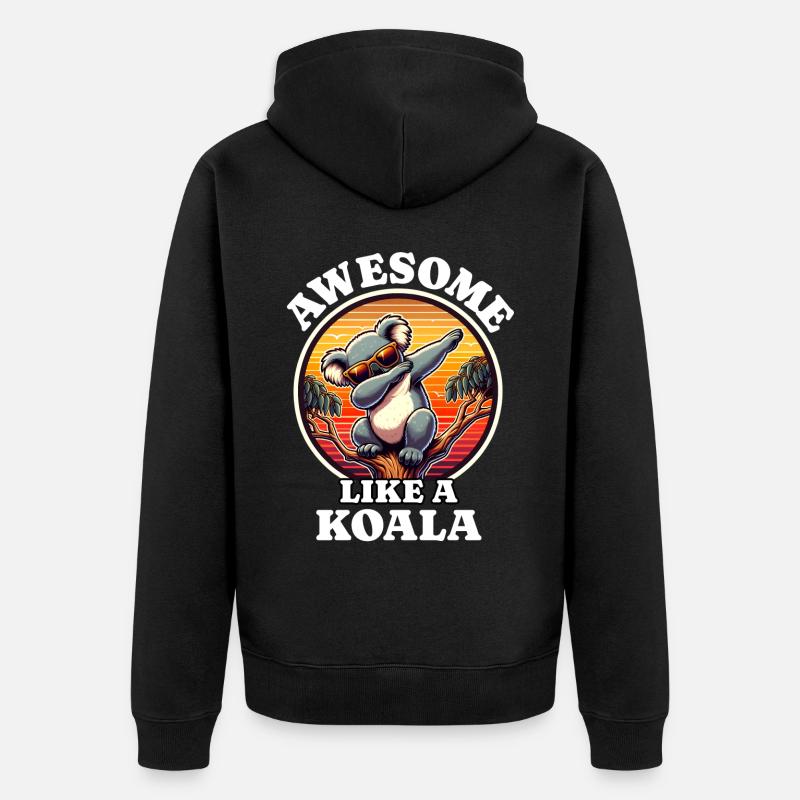 Koala - Unisex Premium Bio Zip Hoodie - Schwarz