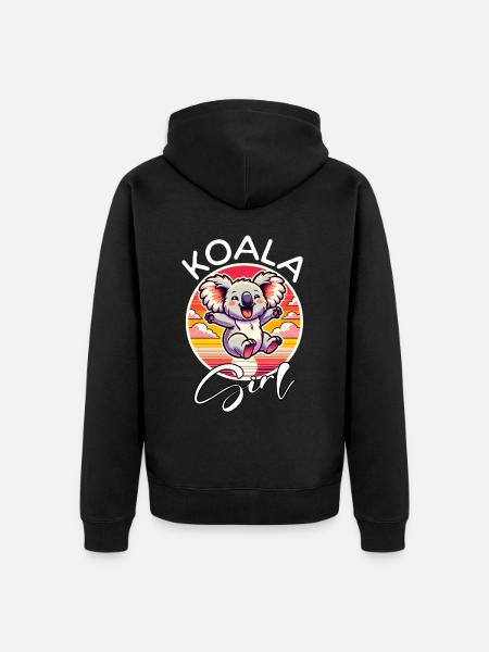 Koala Girl - Unisex Premium Bio Zip Hoodie - Schwarz